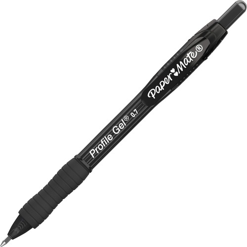 Paper Mate Profile Gel 0.7mm Retractable Pen - 0.7 mm Pen Point Size - Retractable - Black - 36 / Box