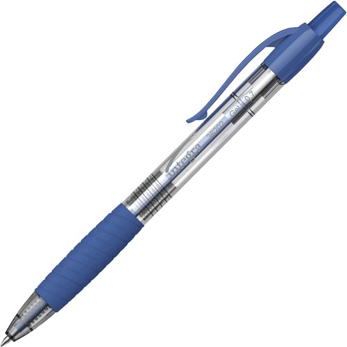 Integra Retractable 0.7mm Gel Pen - Medium Pen Point - 0.7 mm Pen Point Size - Retractable - Blue Gel-based Ink - Blue Barrel - 1 Dozen
