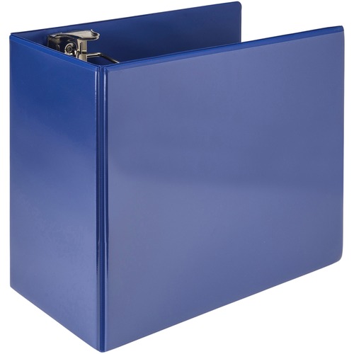 Samsill Nonstick 6" Locking D-Ring View Binder - 6" Binder Capacity - 1225 Sheet Capacity - 3 x D-Ring Fastener(s) - 2 Internal Pocket(s) - Dark Blue - 2.73 lb - Recycled - Lockable, Non-stick, Concealed Rivet, Ink-transfer Resistant, Clear Overlay, Non-g