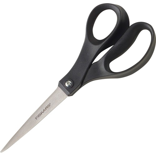 Fiskars Scissors - Left/Right - Stainless Steel - Pointed Tip - Black - 1 Each