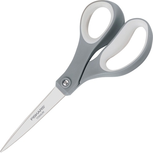 Fiskars Titanium Softgrip Scissors - Titanium - Gray - 2 / Pack