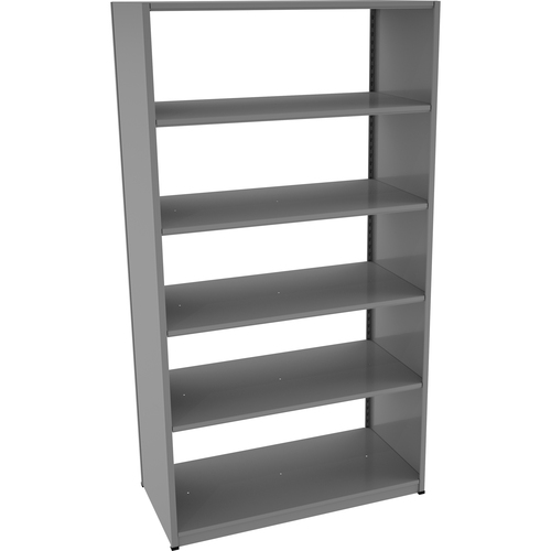 Tennsco Capstone Shelving 48"W 6-shelf Unit - 6 Shelf(ves) - 88" Height x 48" Width x 24" Depth - 30% Recycled - Medium Gray - Steel - 1 Each