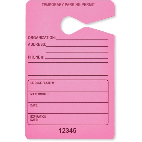 Tatco Information Sign - 50 / Pack - 3.5" Width x 5.5" Height - Rectangular Shape - Fluorescent Pink