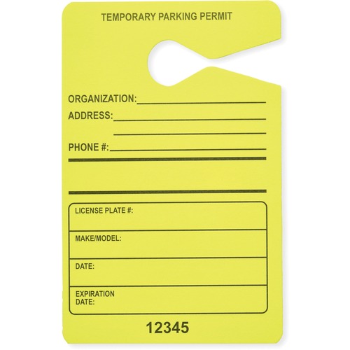 Tatco Information Sign - 50 / Pack - 3.5" Width x 5.5" Height - Rectangular Shape - Fluorescent Yellow