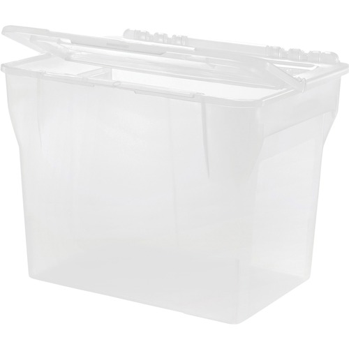 IRIS Split Lid Hanging File Tote Box - External Dimensions: 10.7" Length x 14.3" Width x 11.5" Height - Media Size Supported: Letter 8.50" x 11" - Sta