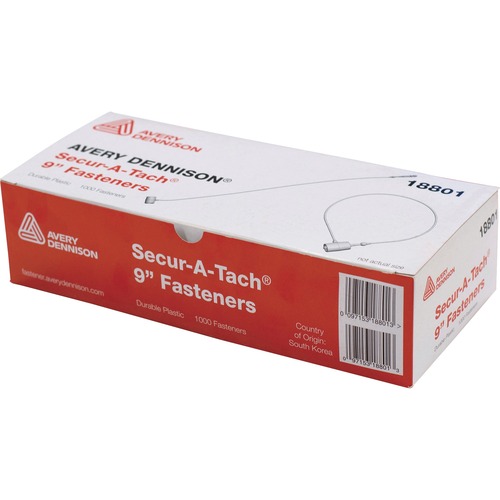 Monarch Secure-A-Tach Fasteners - 1000 Fastener(s) Polypropylene - 9" - 1000/Box - Clear