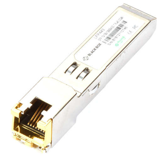 Black Box LFP440 SFP (mini-GBIC) Module - For Data Networking - 1 x RJ-45 1000Base-T LAN - Twisted Pair1.25 Gigabit Ethernet, Gigabit Ethernet - 1000Base-T - 1.25 Gbit/s - 328.08 ft Maximum Distance - Hot-pluggable