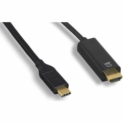 Axiom USB-C Male to HDMI Male Adapter Cable - Black - 6ft - 6 ft HDMI/USB-C A/V Cable for MacBook, Chromebook, Ultrabook, Monitor, Projector, Computer, Audio/Video Device, Smartphone, TV - First End: 1 x USB 3.1 Type C - Male - Second End: 1 x HDMI Digita