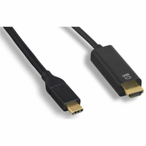 Axiom USB-C Male to HDMI Male Adapter Cable - Black - 10ft - 10 ft HDMI/USB-C A/V Cable for MacBook Pro, Chromebook, Ultrabook, Computer, TV, Monitor, Projector - First End: 1 x Powered USB Type C - Male - Second End: 1 x HDMI Digital Audio/Video - Male -