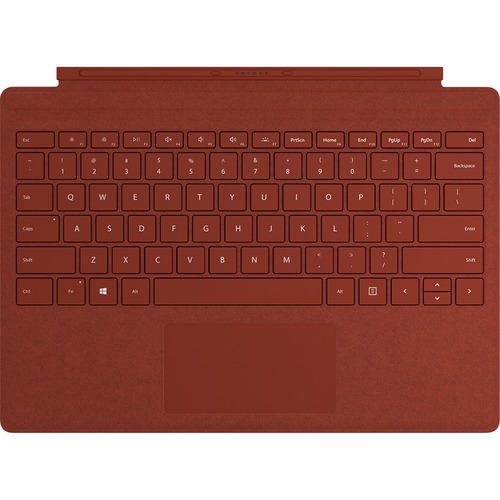 Microsoft Signature Type Cover Keyboard/Cover Case Microsoft Surface Pro (5th Gen), Surface Pro 3, Surface Pro 4, Surface Pro 6, Surface Pro 7 Tablet - Poppy Red - Stain Resistant - Alcantara Body - 0.2" Height x 11.6" Width x 8.5" Depth