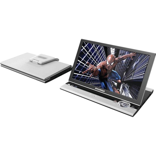 Sylvania SDVD1256 Portable DVD Player - 11.6" Display - Black, White - DVD-RW, CD-RW - JPEG - DVD Video, MPEG-4, DivX, Video CD - 16:9 - CD-DA, MP3 - 1 x Headphone Port(s) - USB - Lithium Polymer (Li-Polymer) - 2.50 Hour