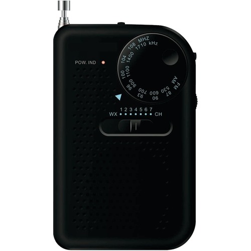 Sylvania Portable AM/FM Radio (Black) - Headphone - 2 x AAA - Portable