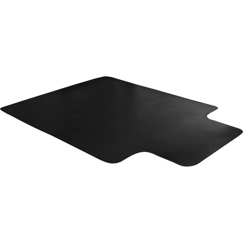 Advantagemat® Black Vinyl Lipped Chair Mat for Hard Floor - 45" x 53" - Hard Floor - 53" Length x 45" Width x 0.080" Depth x 0.080" Thickness - Lip Size 25" Length x 12" Width - Lipped - Classic - Polyvinyl Chloride (PVC) - Black - 1Each - TAA Complia