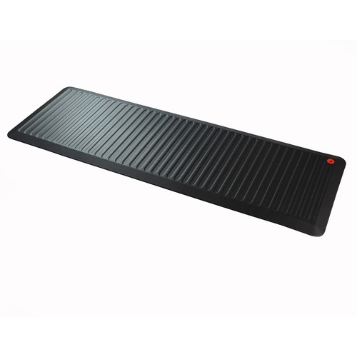 Floortex® 6000X Extra-Long Active Anti-Fatigue Mat - Counter, Stand-up Desk, Workstation, Reception - 67" Width x 23" Depth x 0.900" Thickness - Rectangular - Polyurethane - Black - 1Each