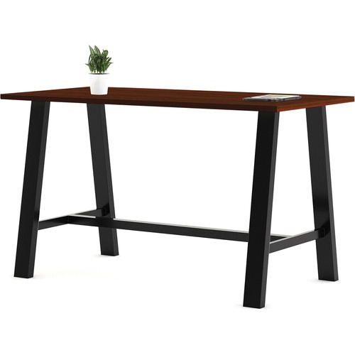 KFI HPL Laminate Top Bar-height Table - Maple Rectangle Top - Cross Beam Base - 84" Table Top Length x 36" Table Top Width - 41" Height - Assembly Required - High Pressure Laminate (HPL) Top Material - 1 Each