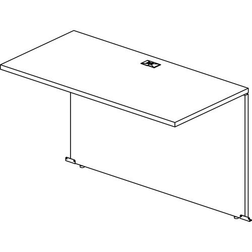 Lacasse Morpheo Bridge Return - 1" Top, 48" x 24" x 29.4" - Material: Thermofused Laminate (TFL) - Finish: Hazelnut, Snow