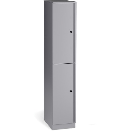Lorell Trace 18x18" Double Locker - Key Lock - for Shoes, Jacket - Overall Size 65.9" x 18" x 18" - Metallic Silver - Metal