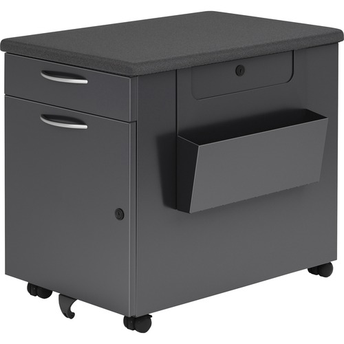 Lorell Chester Cabinet - 23.5" x 15.3" x 22.3" for File - Versatile, Removable Lock, Anti-tip - Satin Nickel, Black