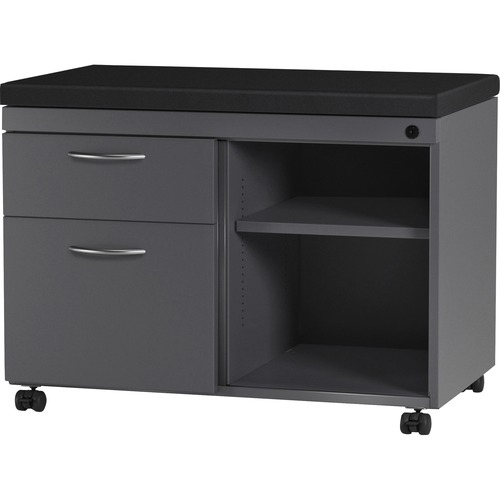 Lorell Molly Workhorse Cabinet - 2-Drawer - 30.5" x 18.3" x 22.4" - 2 x Shelf(ves) - 2 x Drawer(s) for Box, File - 200 lb Load Capacity - Mobility, Re