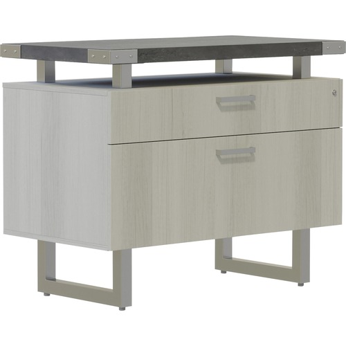 Safco Mirella Lateral File - 2-Drawer - 36" x 20" x 29.5" - 2 x File Drawer(s), Storage Drawer(s) - Material: Particleboard, Laminate - Finish: Stone 