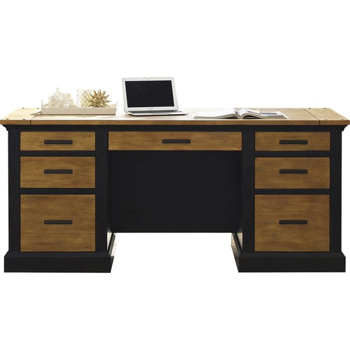 Martin Toulouse Double Pedestal Desk - 6-Drawer - 30" x 68"30" - 6 x File, Utility Drawer(s) - Double Pedestal - Finish: Chestnut