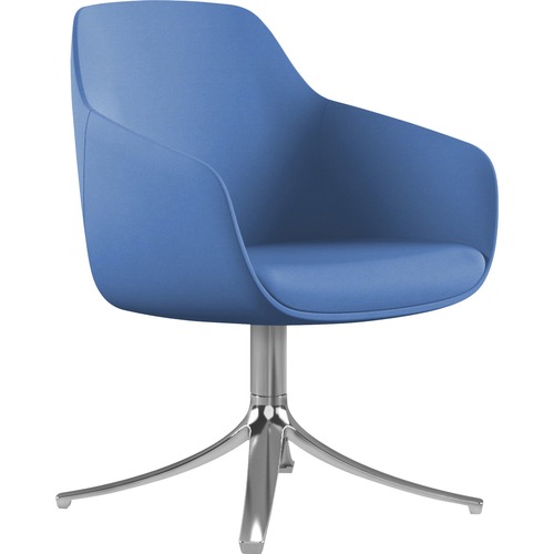 9 to 5 Seating Lilly Swivel Base Fabric Lounge Chair - Blue Fabric, Foam Seat - Blue Fabric, Foam Back - 1 Each