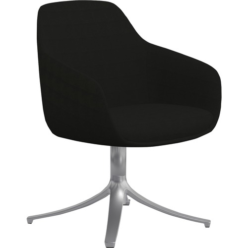 9 to 5 Seating Lilly Swivel Base Fabric Lounge Chair - Onyx Fabric, Foam Seat - Onyx Fabric, Foam Back - 1 Each