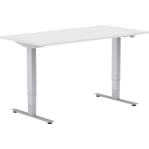 Special-T 24x48" Patriot 2-Stage Sit/Stand Table - Espresso Rectangle Top - Brown Silver Base - 27" to 46" Adjustment x 48" Table Top Width x 24" Table Top Depth - 46" Height - Assembly Required - 1 Each - TAA Compliant