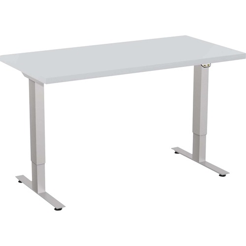 Special-T 24x48" Patriot 2-Stage Sit/Stand Table - Gray Rectangle Top - Silver Gray Base - 27" to 46" Adjustment x 48" Table Top Width x 24" Table Top Depth - 46" Height - Assembly Required - 1 Each - TAA Compliant