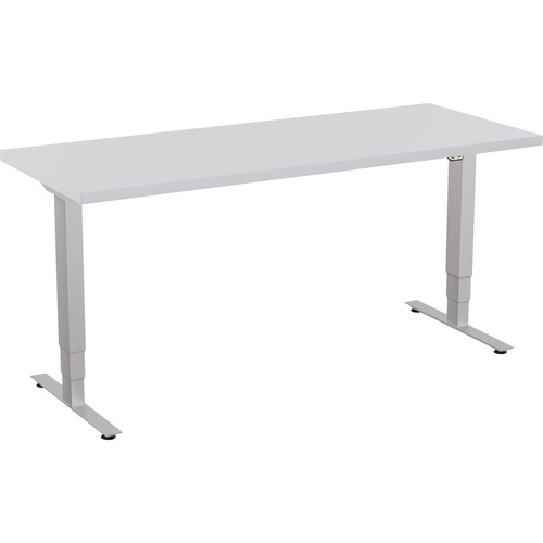 Special-T 24x60" Patriot 3-Stage Sit/Stand Table - For - Table TopGray Rectangle Top - Silver Gray Base - 24" to 48" Adjustment x 60" Table Top Width x 24" Table Top Depth - 46" Height - Assembly Required - 1 Each - TAA Compliant