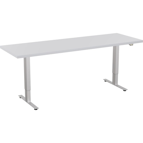 Special-T 24x72" Patriot 3-Stage Sit/Stand Table - Gray Rectangle Top - Silver Gray Base - 24" to 48" Adjustment x 72" Table Top Width x 24" Table Top Depth - 46" Height - Assembly Required - 1 Each - TAA Compliant