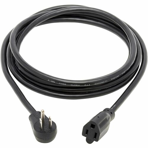 Eaton Tripp Lite Series Power Extension Cord, Right-Angle NEMA 5-15P to NEMA 5-15R - Heavy-Duty, 15A, 120V, 14 AWG, 10 ft. (3.05 m), Black - For Server, Computer, PDU, UPS, Workstation, Surge Protector, Network Device, Monitor - 120 V AC / 15 A - Black - 