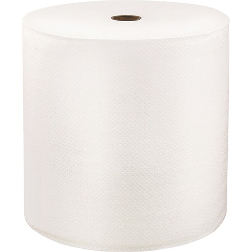 LoCor Hardwound Roll Towels - 1 Ply - 7" x 1000 ft - Bright White - Fiber - Eco-friendly, Soft, Absorbent, Strong - For Hand - 6 / Carton