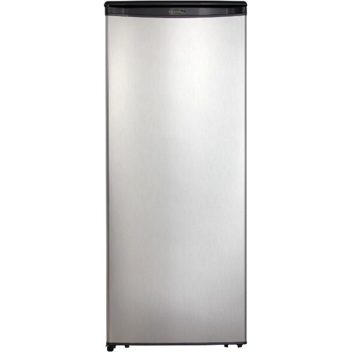 Danby Designer 11 cu. ft. Apartment Size Refrigerator - 11 ft³ - Single Door - Reversible - 11 ft³ Net Refrigerator Capacity - Stainless Steel - Spotless Steel