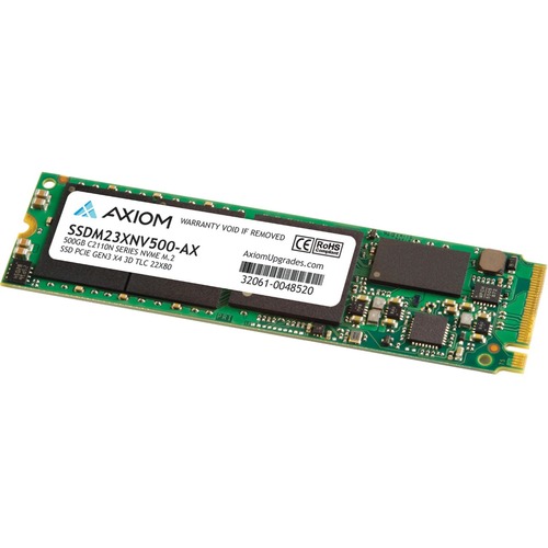 Axiom 500GB C2110n Series PCIe Gen3x4 NVMe M.2 TLC SSD - Workstation, All-in-One PC, Notebook, Desktop PC Device Supported - 0.609 DWPD - 303 TB TBW - 2105 MB/s Maximum Read Transfer Rate - 3 Year Warranty