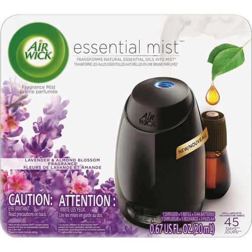 Air Wick Mist Scented Oil Diffuser Kit - Oil - Lavender, Sweet Almond Blossom - 45 Day - 4 / Carton - Long Lasting