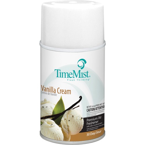 TimeMist Metered 30-Day Vanilla Cream Scent Refill - Aerosol - 5.3 fl oz (0.2 quart) - Vanilla Cream - 30 Day - 1 Each - Long Lasting, Odor Neutralize