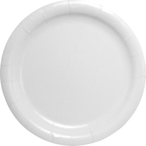 Solo 9" Heavyweight Paper Plates - 125 / Bag - Food - Disposable - 9" Diameter - White - Paper Body - 4 / Carton