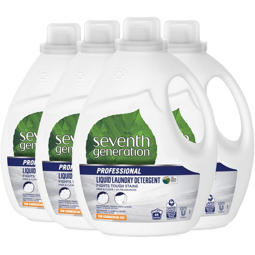 Seventh Generation Professional Liquid Laundry Detergent - Liquid - 100 fl oz (3.1 quart) - Free & Clear Scent - 4 / Carton
