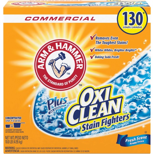 Arm & Hammer Powder Detergent plus OxiClean - 160 oz (10 lb) - Fade Resistant - Orange - 1 Each