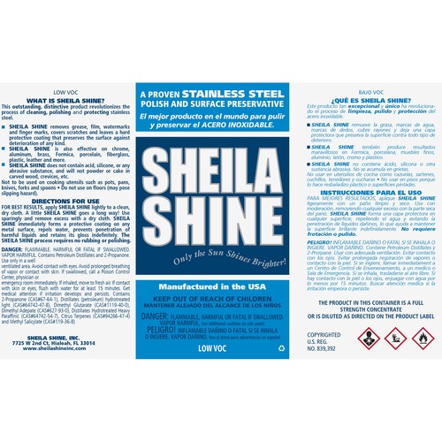 Sheila Shine Self-adhesive Container Labels - 1 19/64" Height x 6 3/5" Width x 9 3/5" Length - Self-adhesive Adhesive - Rectangle - White, Blue - 100 / Pack