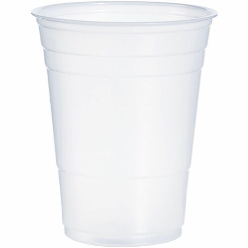 Solo 16 oz Plastic Cold Party Cups - 50.0 / Bag - Round - 20 / Carton - Translucent - Polystyrene - Cold Drink, Party, Soda, Juice, Concession Stand