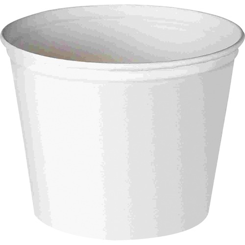 Solo Waxed Double Wrapped Paper Bucket - 2.6 quart Bucket - Paper, Plastic - Food, Ice - Disposable - White - 100 Piece(s) / Carton