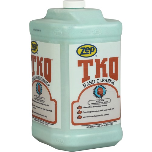 Zep TKO Hand Cleaner - Lemon Lime Scent - 1 gal (3.8 L) - Dirt Remover, Grime Remover, Grease Remover - Hand - Opaque - Heavy Duty, Solvent-free - 1 E