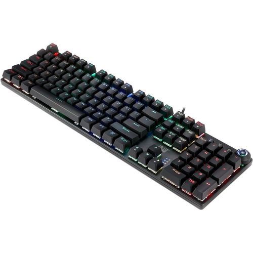 Adesso RGB Programmable Mechanical Gaming Keyboard with Detachable Magnetic Palmrest - Cable Connectivity - USB Interface - RGB LED - 104 Key Macro, Windows Key Hot Key(s) - English (US) - Windows - Mechanical Keyswitch - Black - Keyboards - ADEAKB650EB