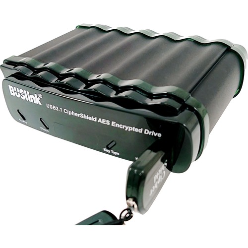 Buslink CipherShield CDSE-4TSDG2C 4 TB Portable Solid State Drive - 2.5" External - SATA - TAA Compliant - Desktop PC Device Supported - USB 3.1 (Gen 2) Type C, eSATA - 256-bit Encryption Standard