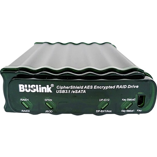 Buslink CipherShield CSE8TSDRG2 DAS Storage System - 2 x HDD Supported - 2 x SSD Supported - 2 x SSD Installed - 8 TB Total Installed SSD Capacity - Serial ATA Controller - RAID Supported 0 - 2 x Total Bays - 2 x 2.5" Bay - Desktop - TAA Compliant