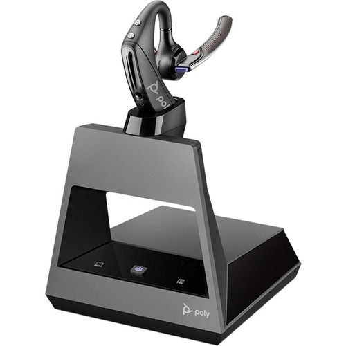 Plantronics Voyager 5200 Office, 2-Way Base, Microsoft Teams, USB-C - Mono - Wireless - Bluetooth - 250 ft - 16 Ohm - 100 Hz to 20 kHz - Earbud, Over-the-ear - Monaural - In-ear - Omni-directional, MEMS Technology, Noise Cancelling Microphone