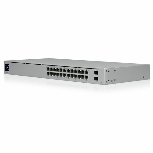 Ubiquiti USW-24-POE Ethernet Switch - 24 Ports - Manageable - 2 Layer Supported - Modular - 2 SFP Slots - Optical Fiber, Twisted Pair - 1U High - Rack-mountable, Desktop - 1 Year Limited Warranty