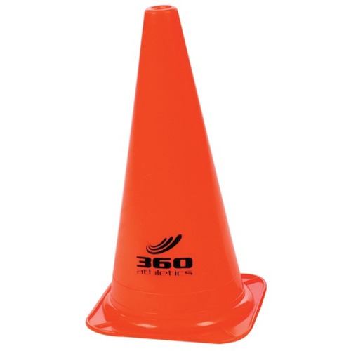 360 Athletics Traffic Cone - 1 Packaged Quantity - 8" (203.20 mm) Width x 15" (381 mm) Height - Cone Shape - UV Resistant - Vinyl - Orange